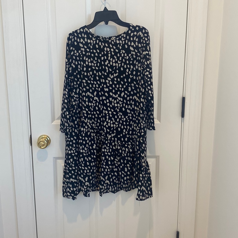 spotted mini swing dress